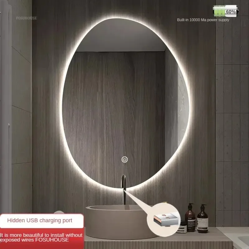 Description Picture 5 of itemModern Smart Bath Mirrors Wall-mounted Touch Screen Bedroom Makeup Mirror Bathroom Mirror with Light Hotel Decorative Mirrors