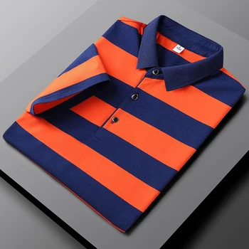 New Summer Men Classic Striped Polo Mens Cotton Short-Sleeved Embroidered Business Casual Hot Polo Shirt Male Dropshipping 15