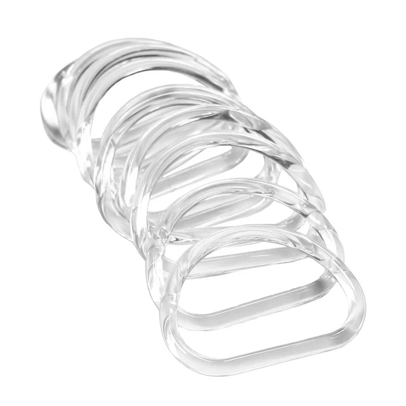B62B-10Pcs Transparent Bag Handle Replacement D Shape Handbag Purse Handle For Handmade Beach Bag Handbags Purse Handles