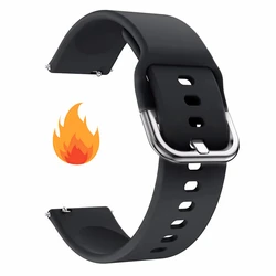 Sport Silicone Watch Strap - Premium Adjustable Wristband, 20mm/22mm - 22mm watch band (Black S 01)
