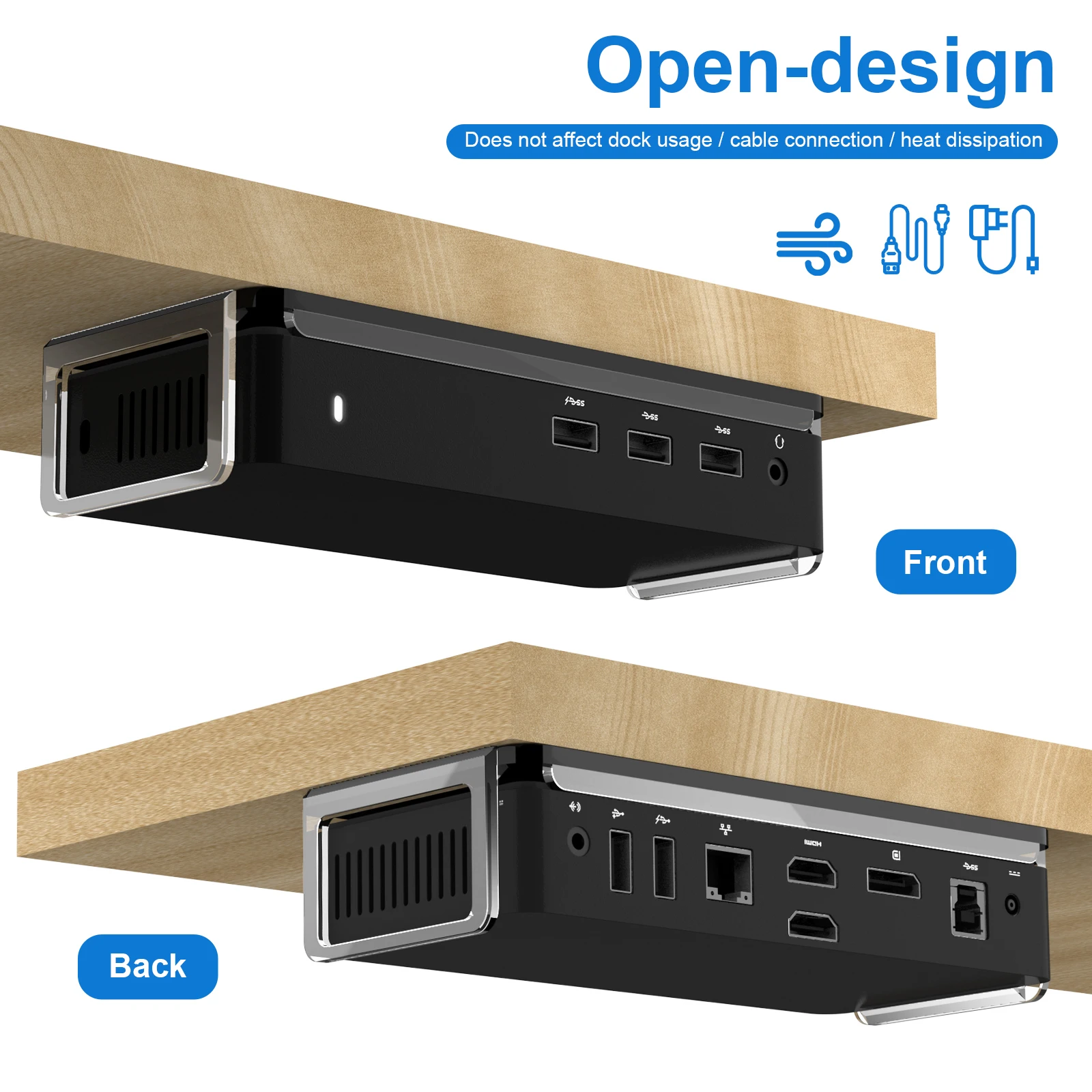 Dell D3100 시리즈와 호환되는 책상 아래 홀더, 책상 아래 스토리지 랙, 도..