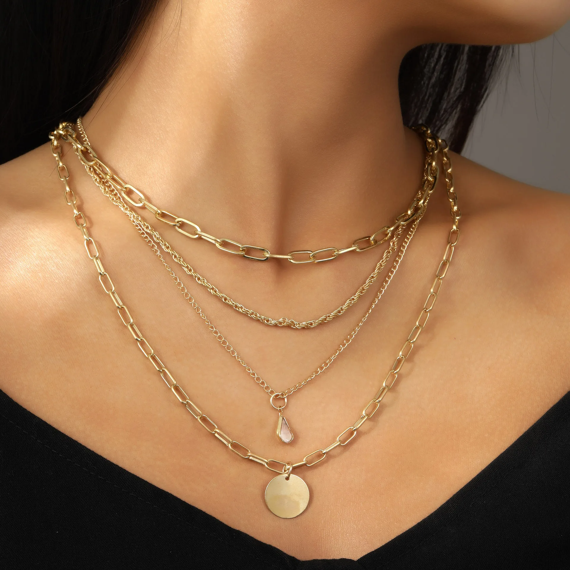 2025 Pearl Cross Pendant Necklace for Women Charms Fashion Bohemia Gold Color Clavicle Chain Female Vintage Jewelry Trendy Gifts