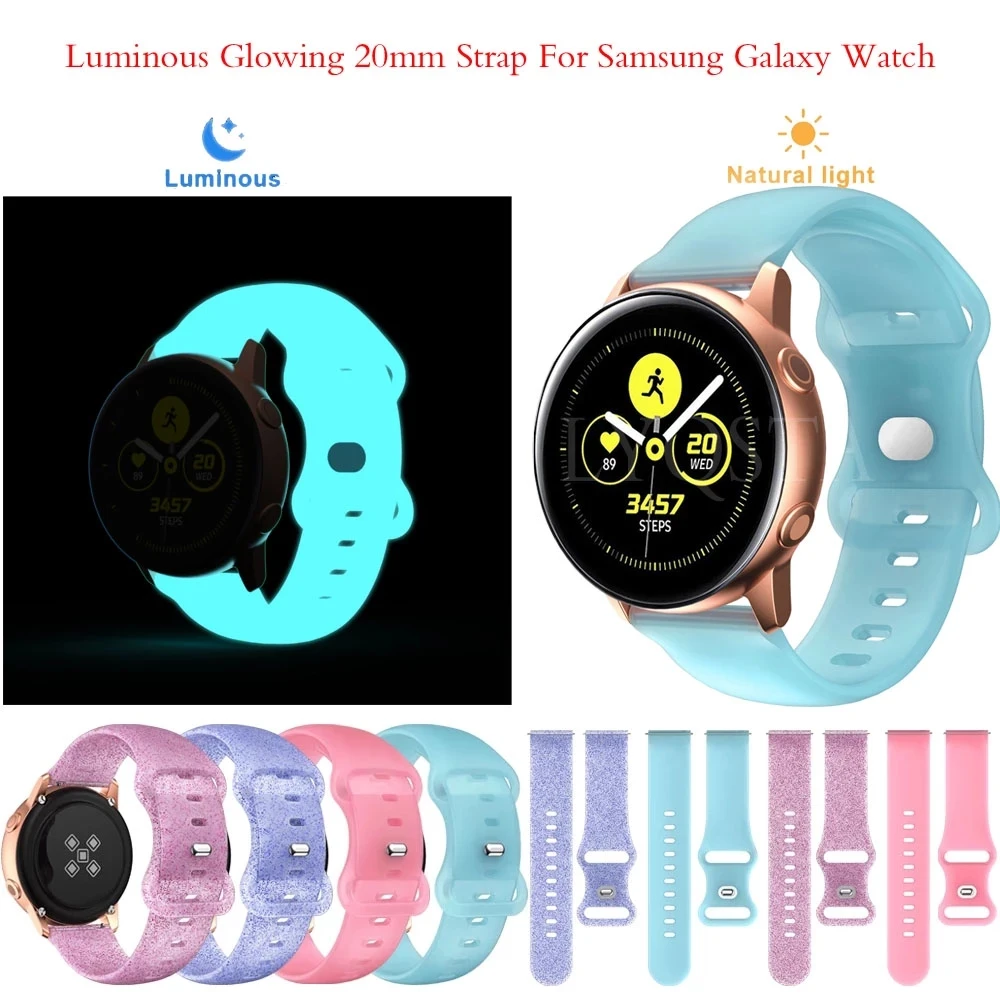 Luminous Glowing 20mm Watch Band Wristband Bracelet