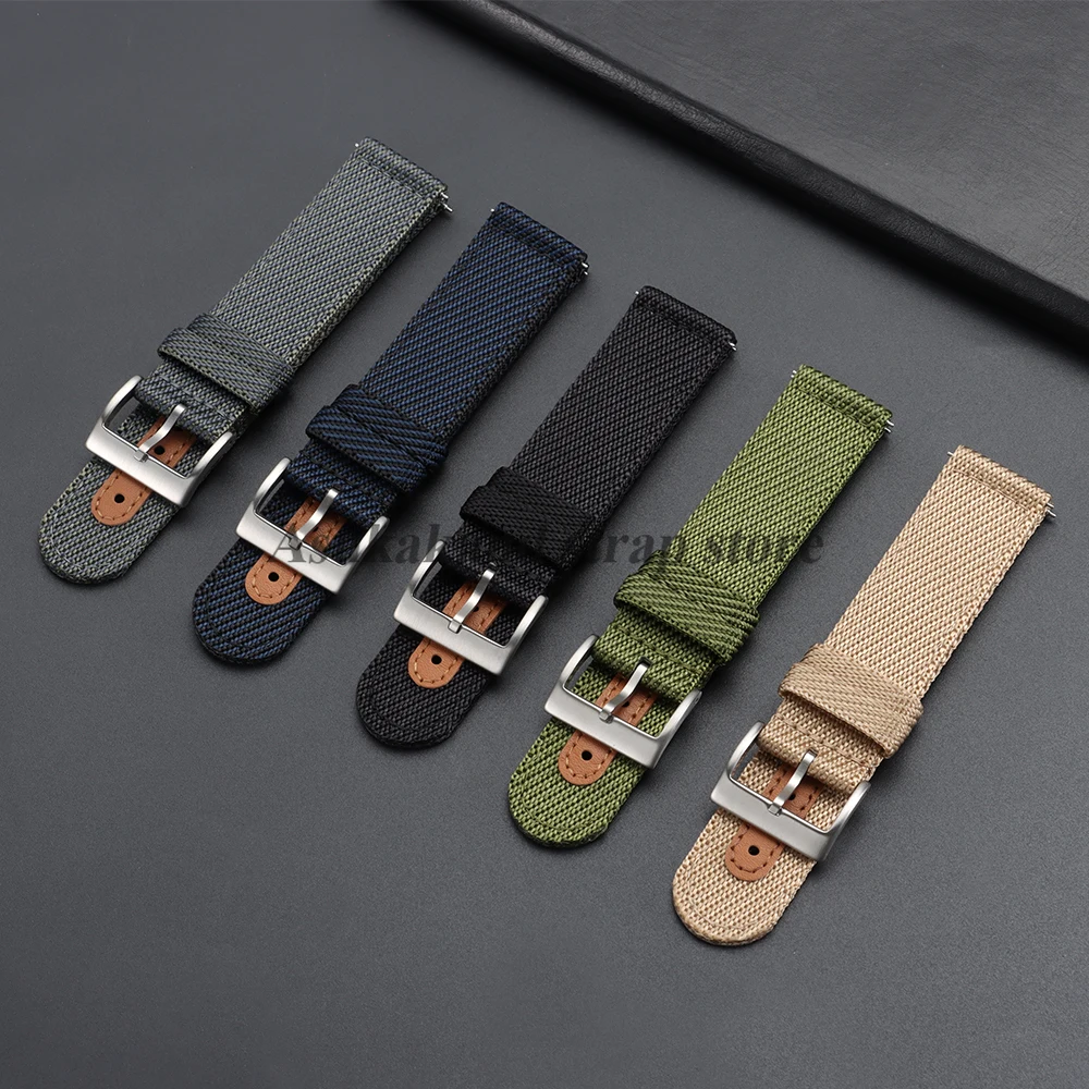 Durable Quick-Release Nylon Watch Strap - Canvas Bracelet, Various Sizes