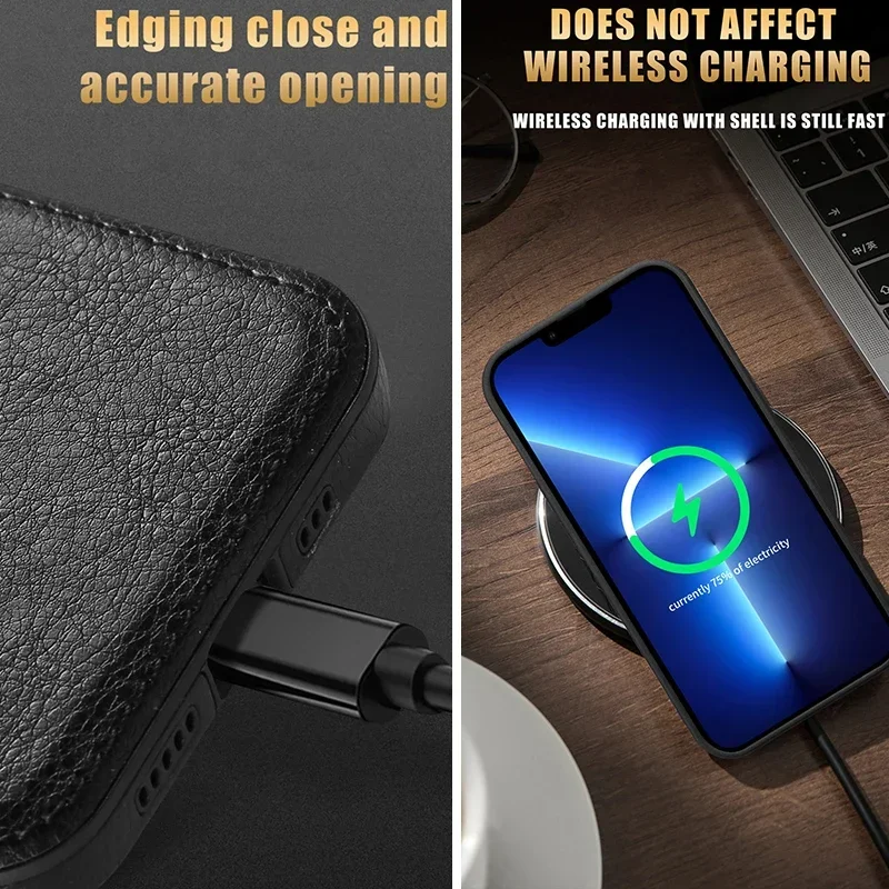 Sleek Leather Case with Lens Protection – Premium Phone Cover Coque