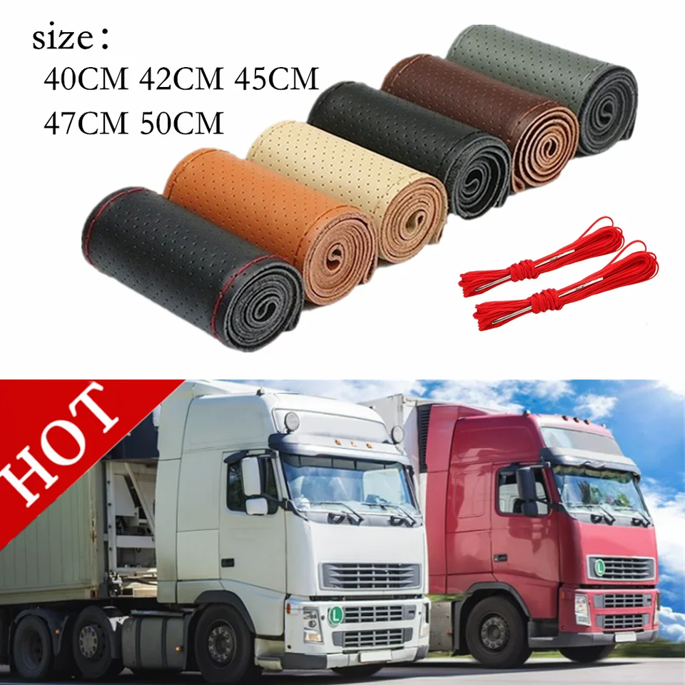 Coprivolante Antiscivolo In Finta Pelle Per Camion E Autobus – Diametri 42, 45, 47, 50 Cm – Colore Rosso, Taglia 47 Cm