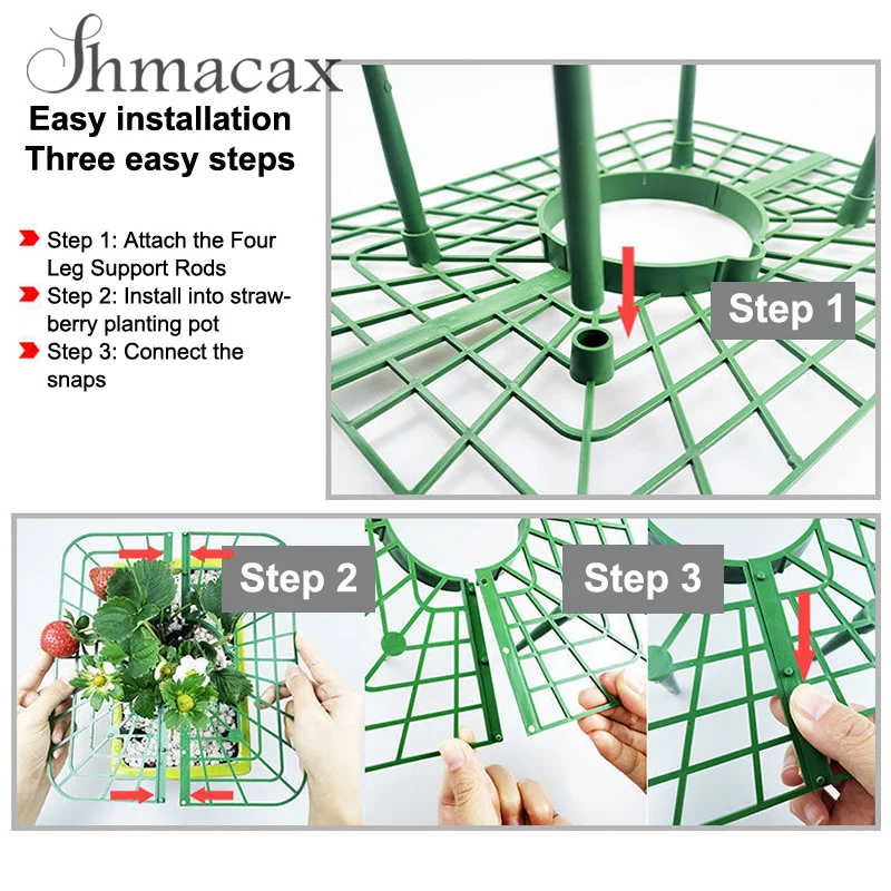 

Strawberry Stand Square Tray Stand Anti-fall Potted Fruit Garden Support Stand