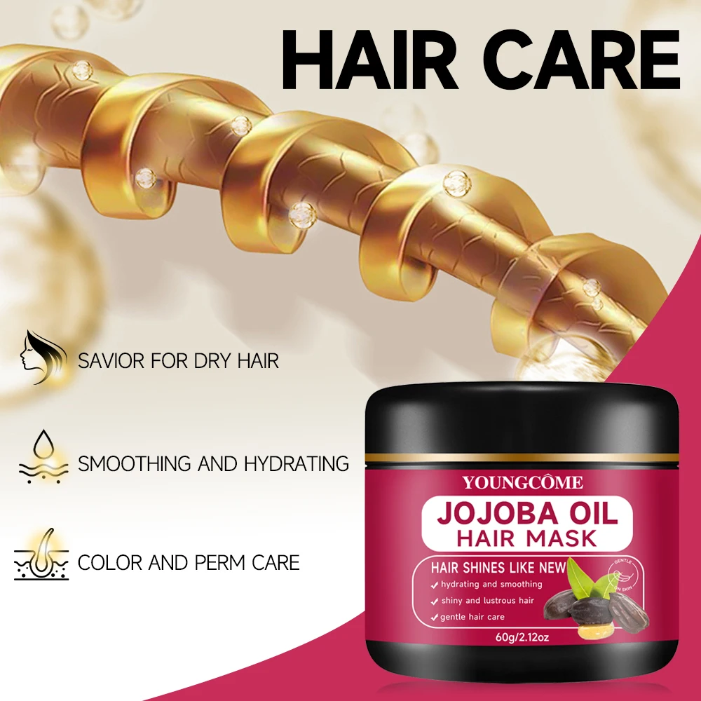 Jojoba Oil Hair Mask Professional Hair Mask Deep Nourishing Care Repair Damaged Restore Shine Suitable For All