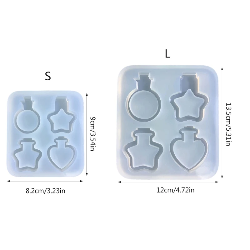 Double Layer Quicksand Pendant Crystal Epoxy Resin Mold Jewelry Keychain Silicone Mould DIY Casting Tools