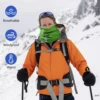 Winter Fleece Neck Warmer Reflective Neck Gaiter with Adjustable Drawstring Skiing Windproof Ski Neck Gaiter for Skiing Hiking 5