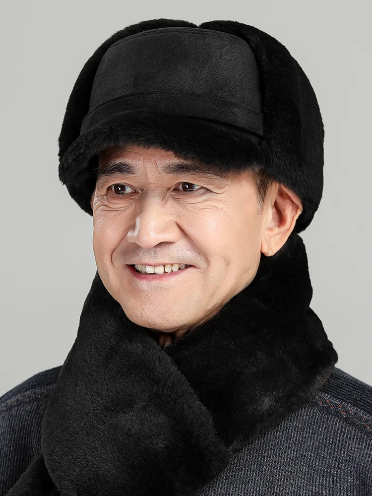 

Hat for middle-aged and elderly people, men's dad adds velvet and thickens it in winter, old man's grandfather keeps warm