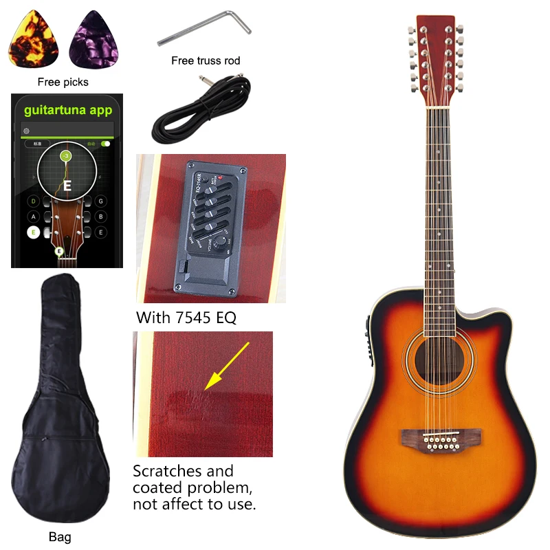 エレクトリックアコースティックフォークギター、カッタウェイ