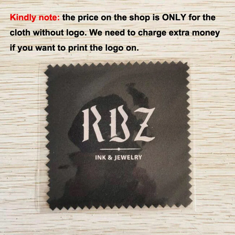 100 Pcs/lot 8x8cm Anti Tarnish Black Silver Jewelry Polishing Cloth Cleaning Cloths Individually Wrapped Print Customize Logo