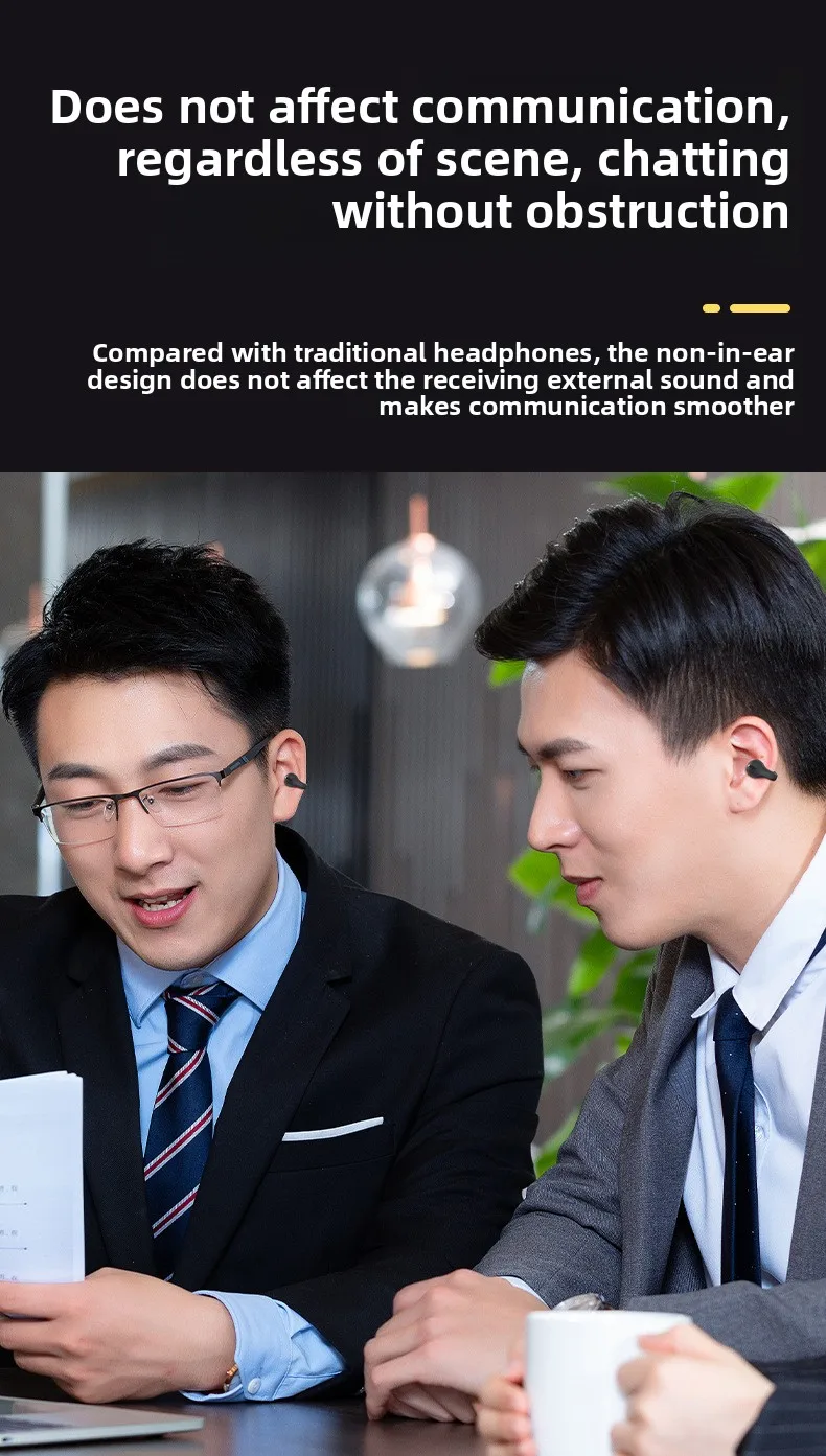Air conduction pinch ear Bluetooth headphones with jet code noise reduction priv