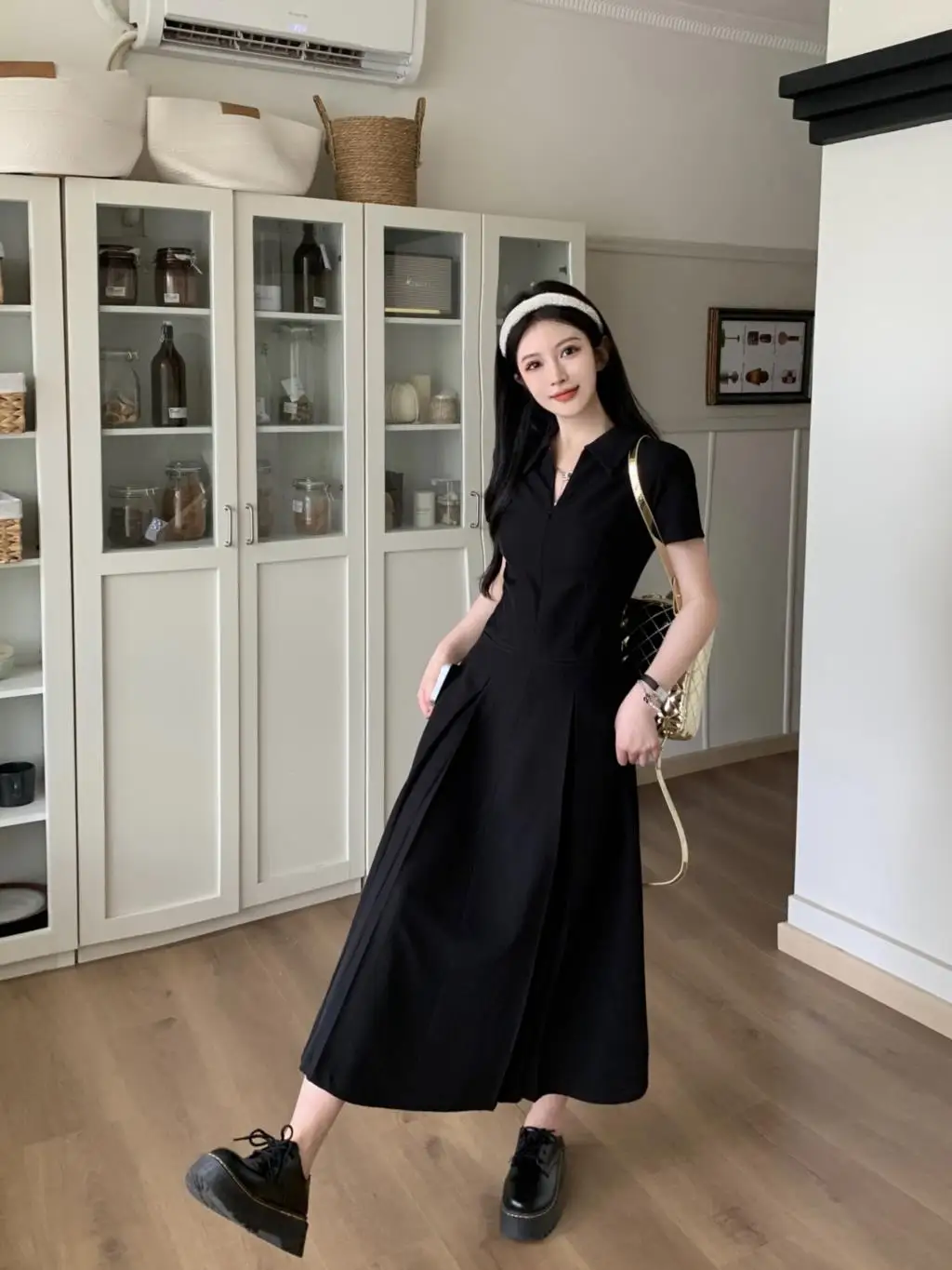 Summer New Casual Slim Solid Dresses for Women Sporty Turn-down Collor A-line Korean Chic Streetwear Simple Vestidos Mujer