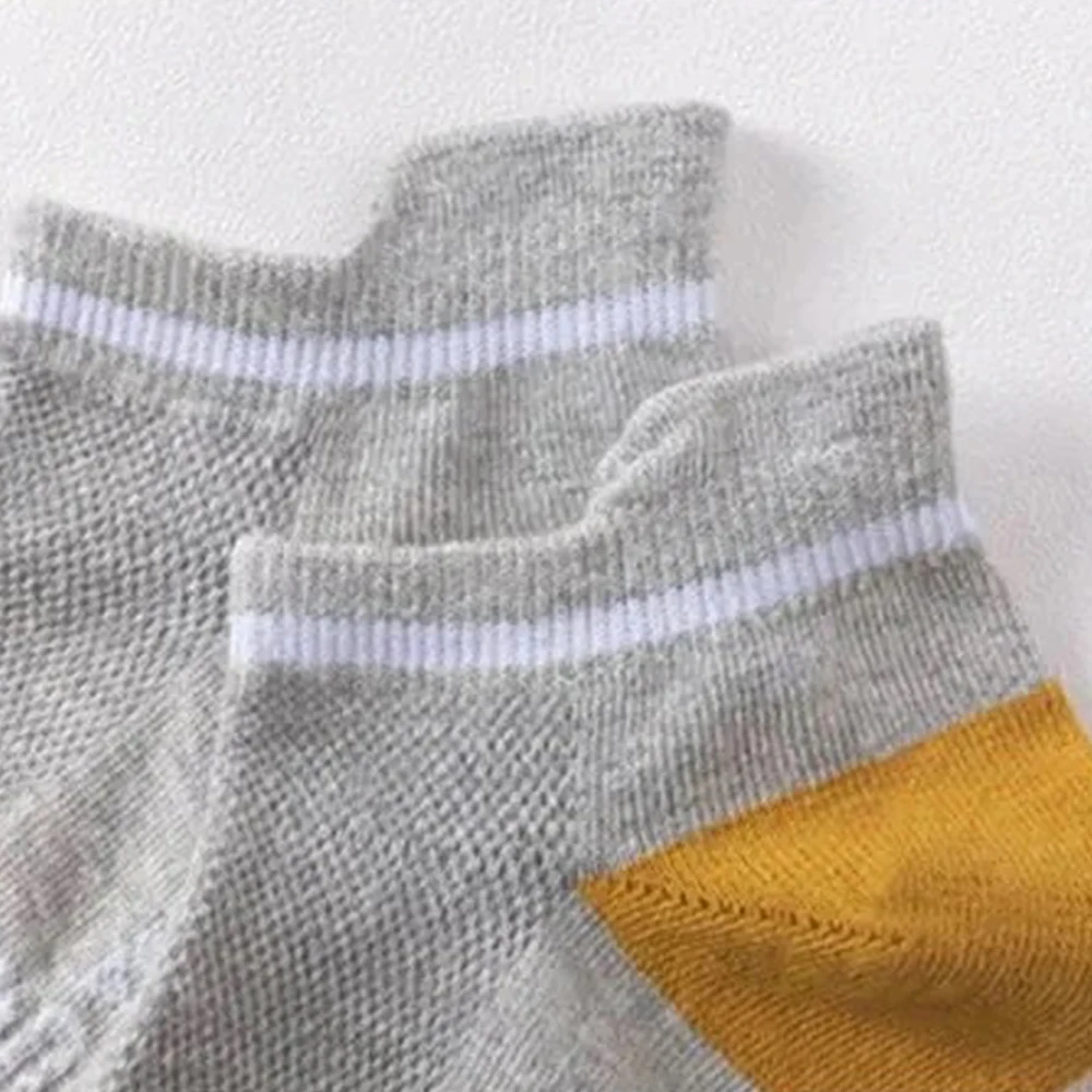 5Pairs Mesh Socks Male High Quality Sports Breathable Non-slip Summer Harajuku Casual Cotton Soft Men Thin Cut Short Ankle Socks