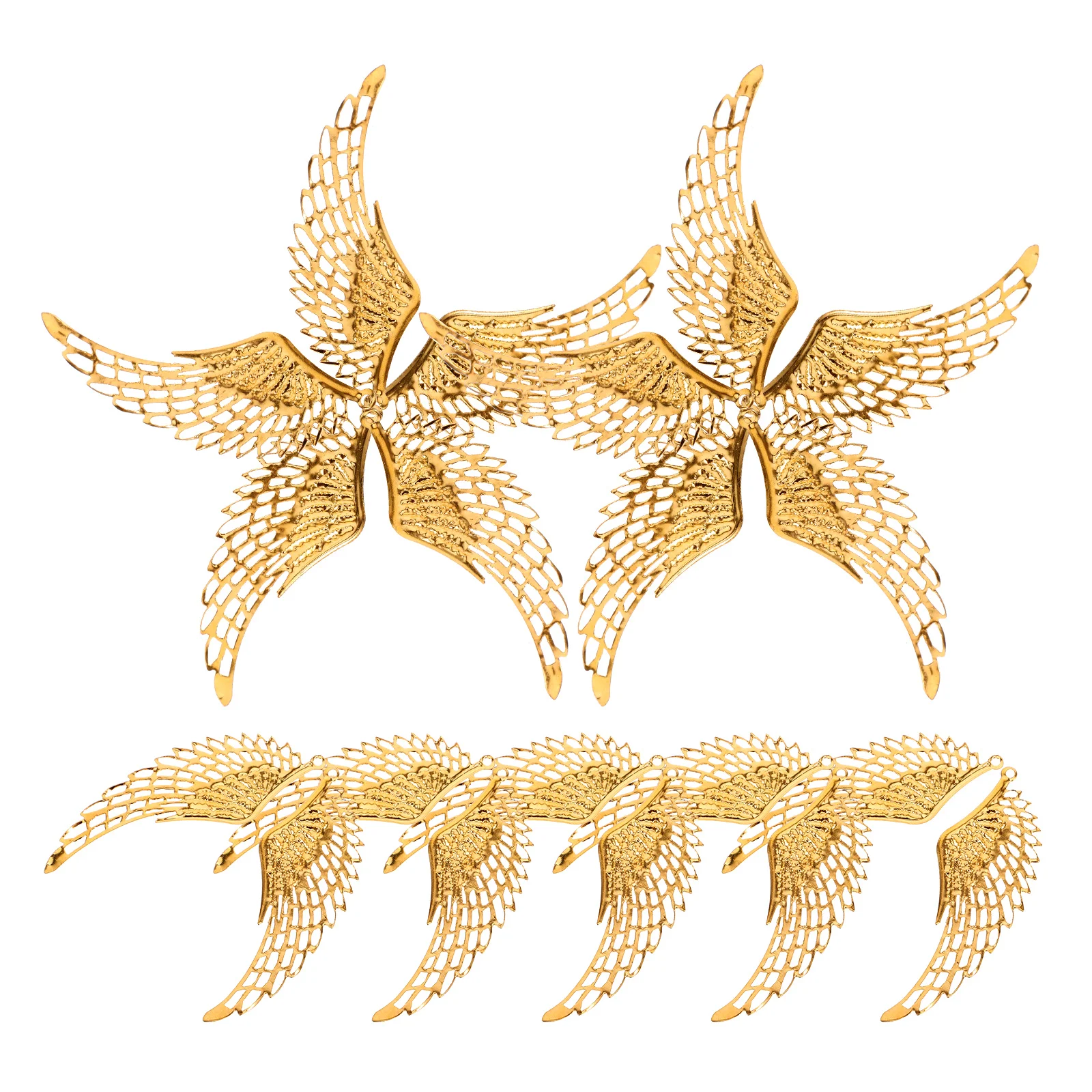 

10 Pairs Wing Shape Charms Metal Charm Wing Shaped Pendant Metal Wing Pendant Mini Charm