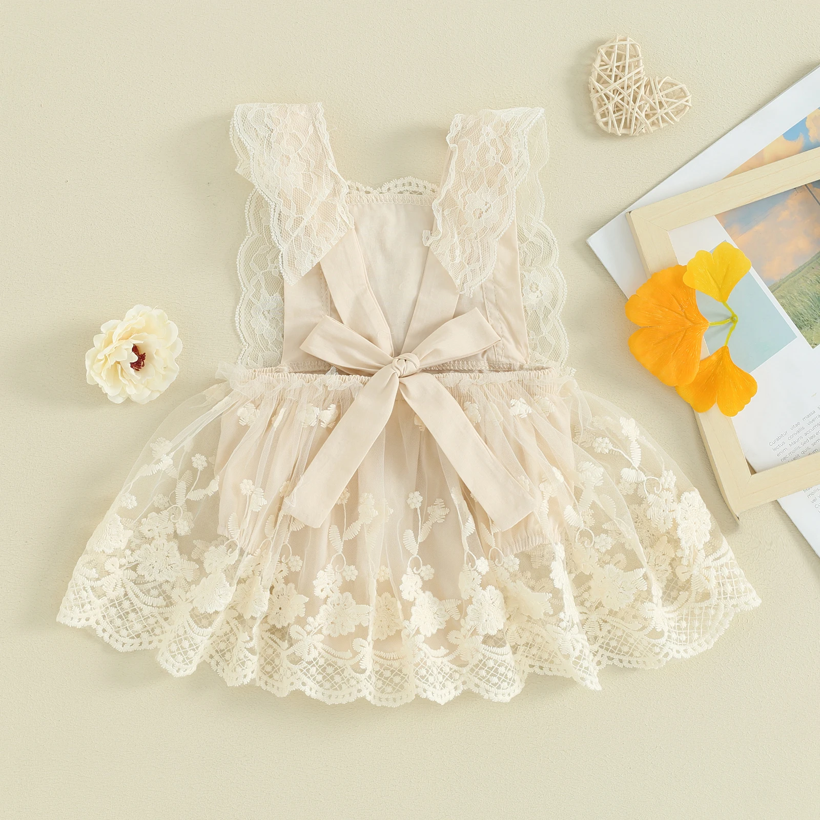 Baby Girl Off-Shoulder Lace Bodysuit 5