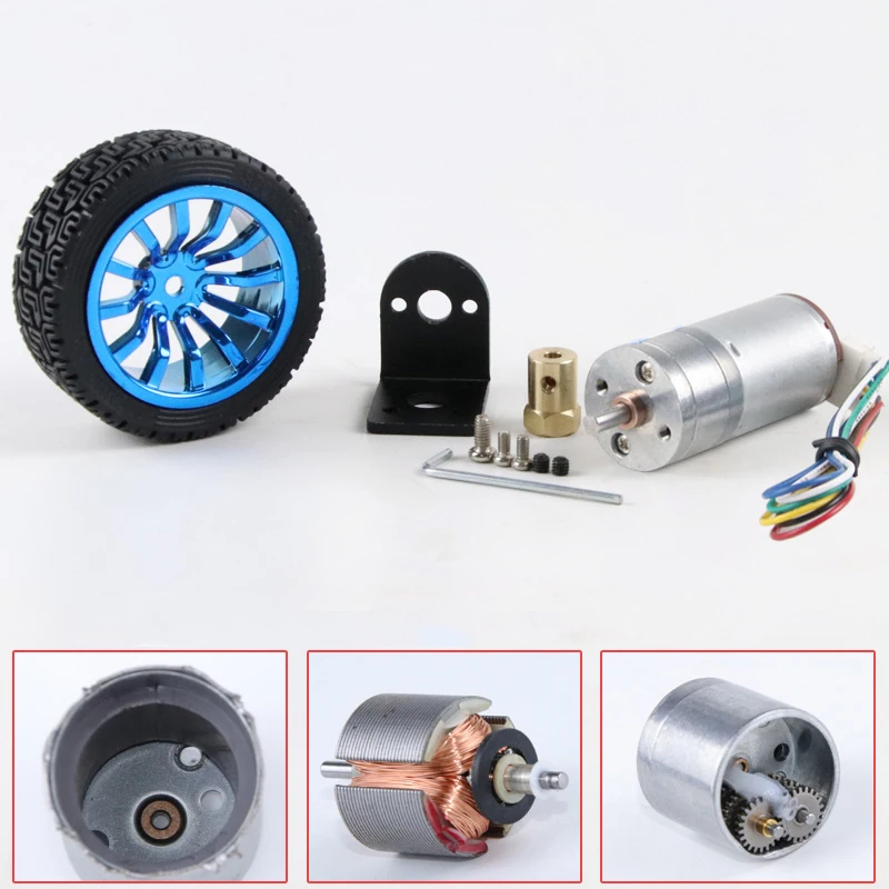 Motoriduttore DC 6V Con Encoder JGA25-370 – Coppia 9 Kg.cm, Per Robotica E Automazione (60 Rpm)