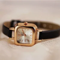 Relógio De Pulso Feminino Slim Faux Leather Strap Watch Quadrado Análogo  Quartzo Moda 2