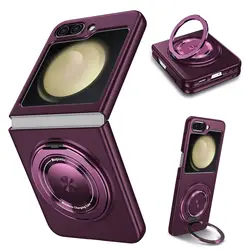 Magnetic Ring Kickstand Case with 360° Rotation and Holder Compatibility - Galaxy Z Flip 6 (PURPLE)