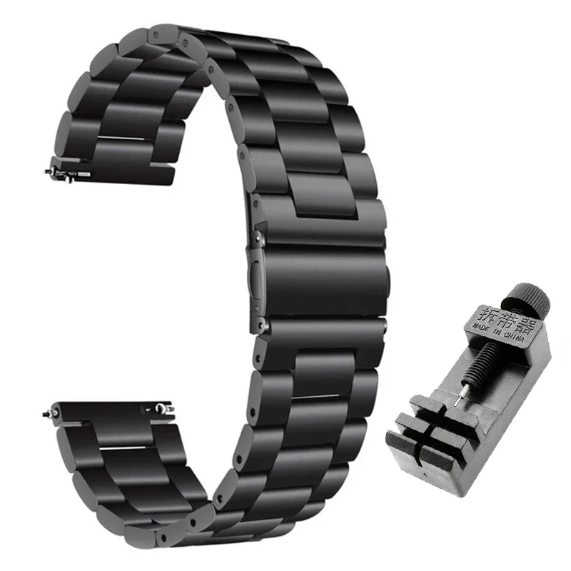 Stainless Steel Metal Watch Strap Bracelet, Universal 46mm Smartwatch Wristband