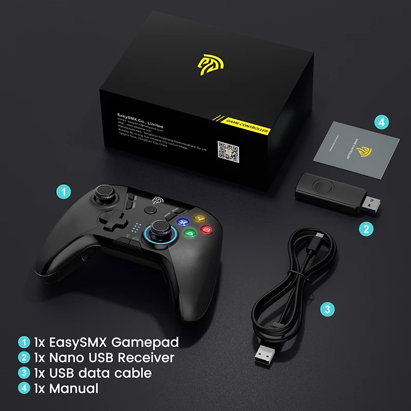 Controlador de jogos sem fio para Xbox Series S/Series X/One S/One  X/360/One/PS3/PC/PC 360/Windows 7/8/10/11, Vibração dupla embutida com  conexão 2.4GHz, Carregamento USB, Luz de fundo LED (preto vermelho) :  : Games e