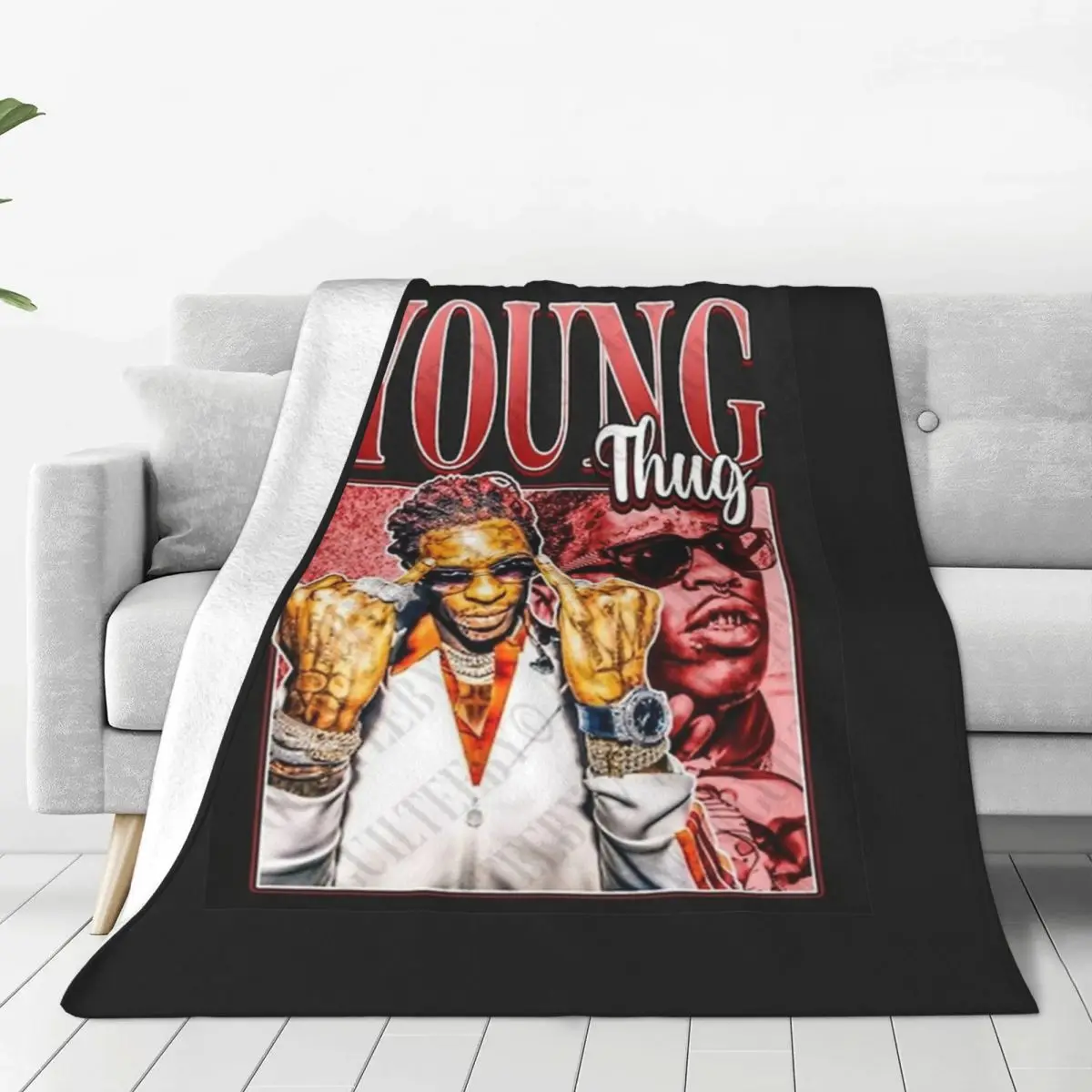

Пледы Rapper Young Thug в стиле хип-хоп для музыки, пушистые, потрясающие теплые Пледы для кровати, дивана, весна/осень