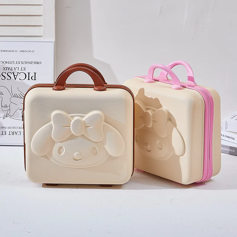 

New Kawaii Anime Sanrio My Melody Cartoon Cute Suitcase 14 Inch 3d Mini Suitcase Small Travel Case Cartoon Student Cosmetic Case