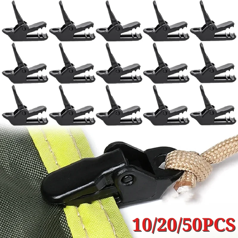 10/50/100PCS Outdoor Windproof Tent Alligator Clips Camping Tents Sunshades Wind Rope Clips Fixed Waterproof Oilcloth Clips