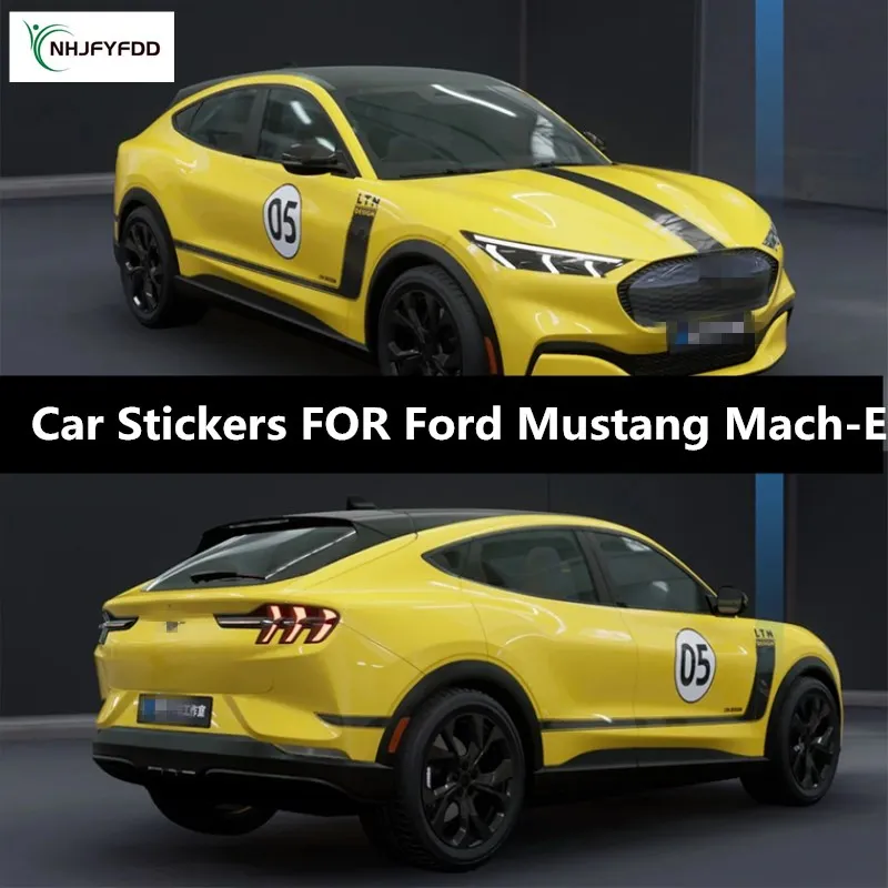 

Новые Пользовательские Автомобильные наклейки для Ford Mustang Mach-E, украшение для тела, модные спортивные наклейки, фольгированные аксессуары
