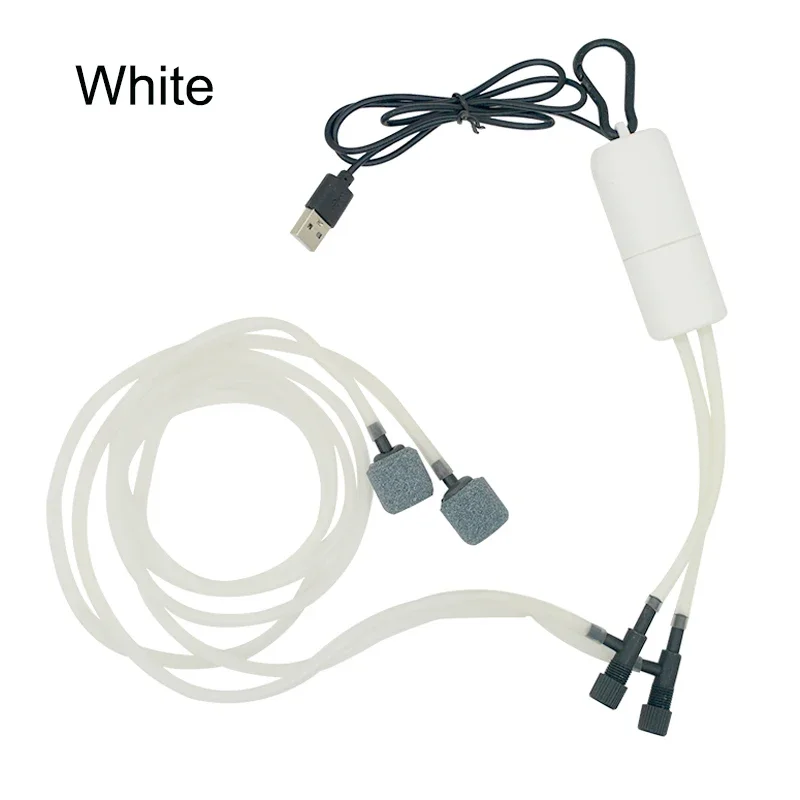 Portable Silent Aquarium Air Pump with Adjustable Dual-Hole Aeration