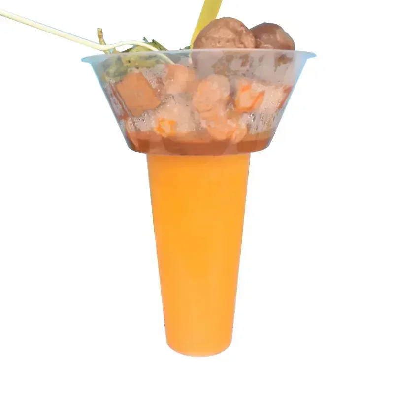 50pcs 500/700ml Disposable Food Cola Cup Thick Plastic Walking Hot Pot Cups Cold Drink Fruits Cup Holder Bowl Vegetable Cups