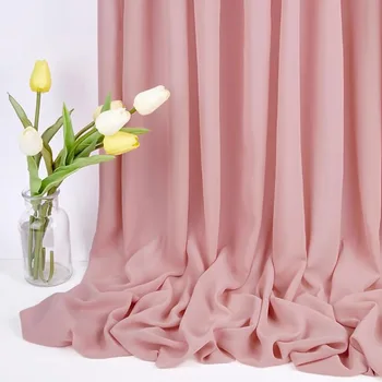Tissu en mousseline de soie solide, décoration de fête de mariage, Georgette, arrière-plan fait à la main, rideau, robe, jupe, pantalon, matériel en tissu 1