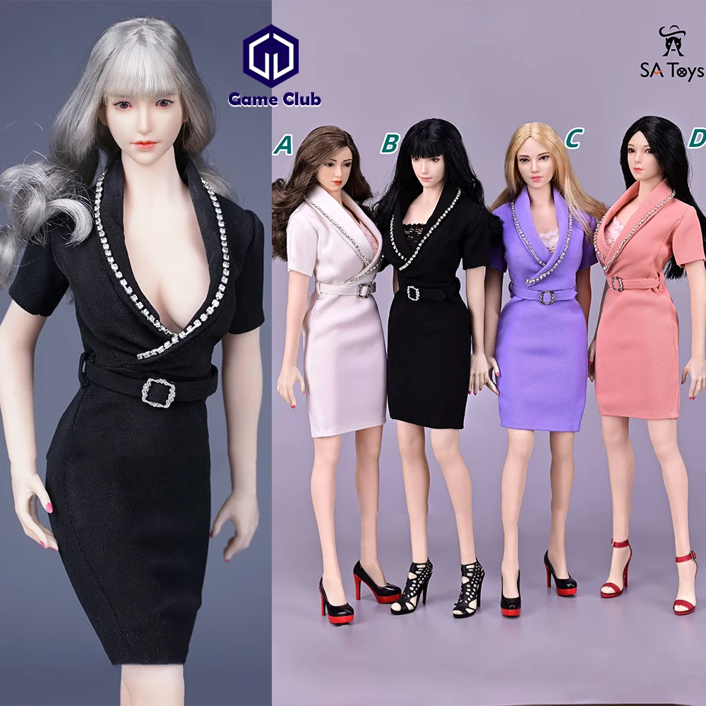 

SA Toys SA041 1/6Female Soldier V-neck Split OL Fashion Professional Secretary Lace Bra Clothes Accessories For 12'' Action Doll