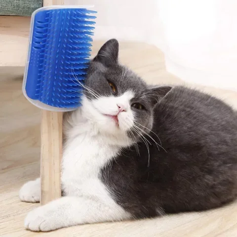 

Cat Grooming Corner Self Massager Comb Scratcher Brush Tickles Face Cat Product