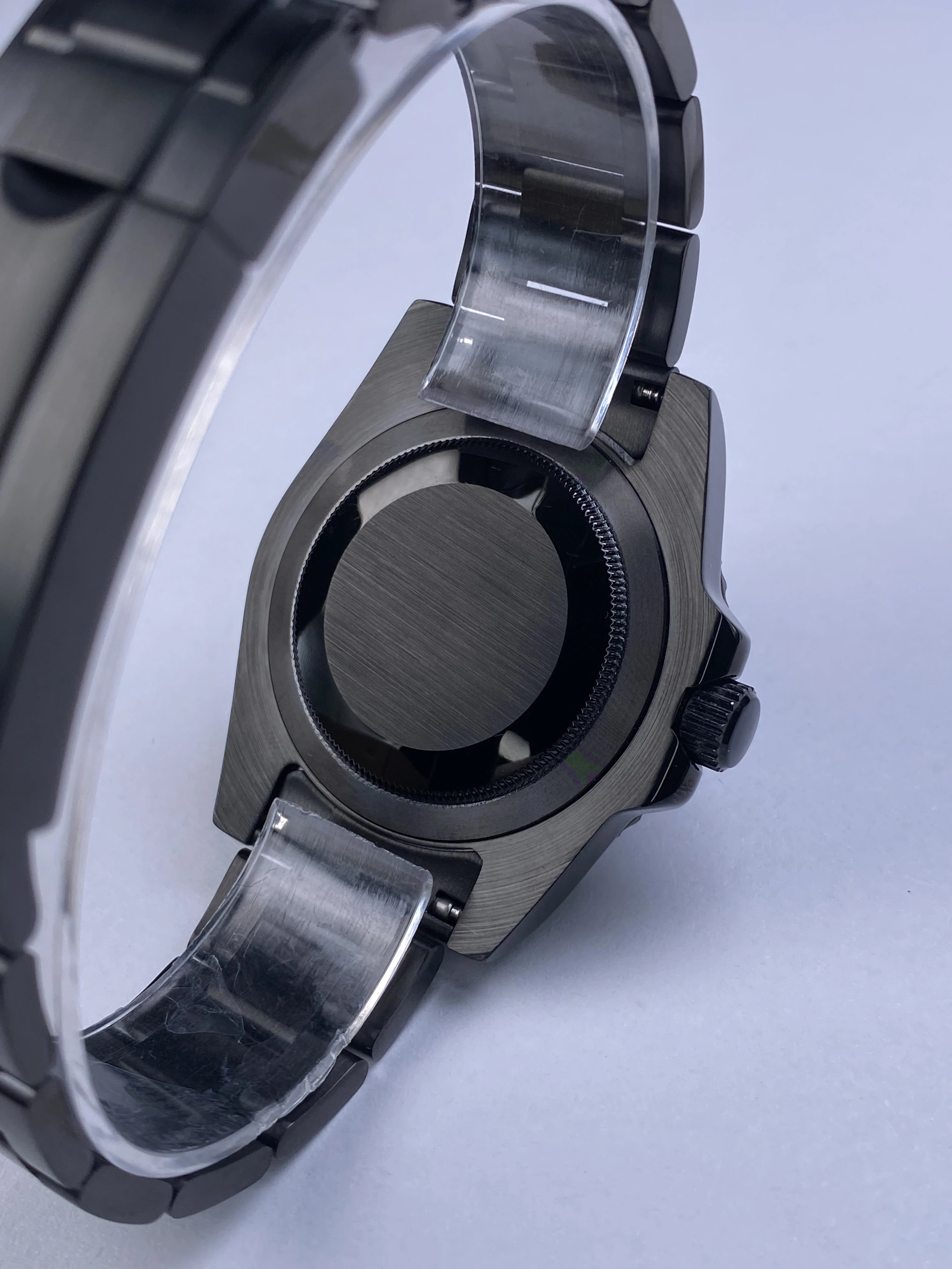 Elegant 40mm Black Watch Case with 120-Click Bezel for Automatic Mechanical Movement - Premium Dial Accessories