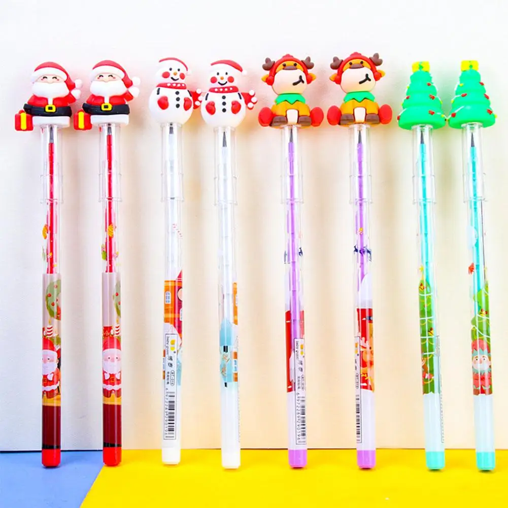 

Christmas Cute Cartoon Pencil Christmas Gifts School Stationery Cartoon Pencil Write Head Cute Erazer Supplies Draw Sketch P6G1