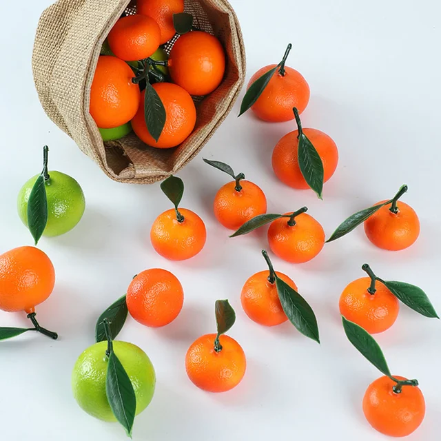 10 Pcs Realistic Fruit Orange Decor Artificial Oranges Model Simulation Fake Imitation Fruits Models Mini Vegetable