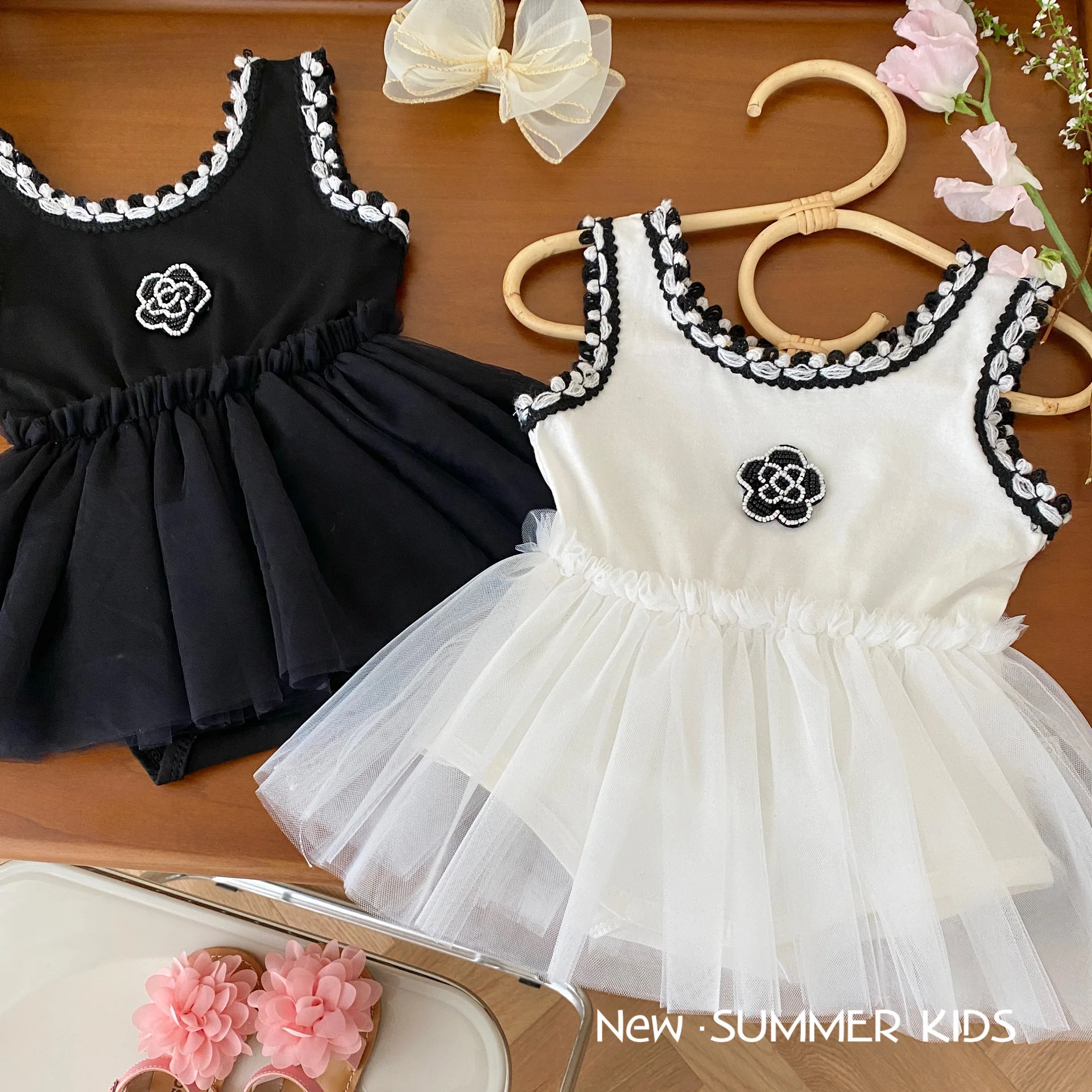 

Baby Romper Skirt 0-2 Years Old Summer New Baby Shirt Newborn Clothes Mesh Sleeveless Dress