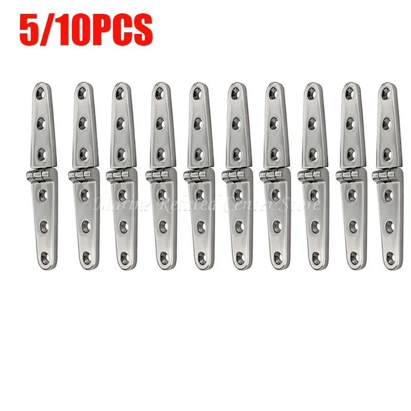 

5pcs / 10Pcs 28x152mm Stainless Steel 316 Strap Hinge With 6 Holes Mirror Polish Marine Boat Hardware Cast Door Strap Hinges
