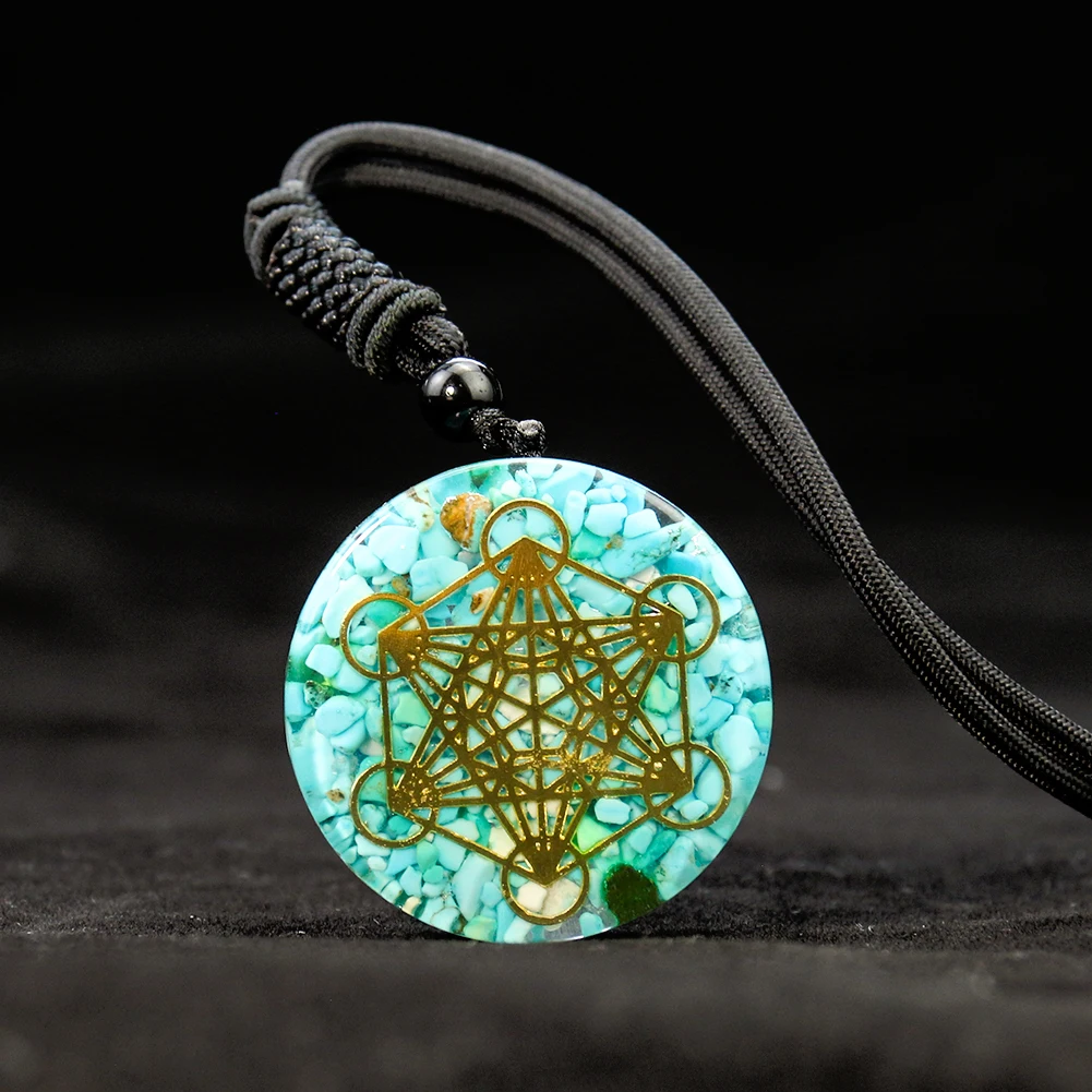 Фото Оргонит Metatron кулон ожерелье Om энергия Исцеление Кристалл Священная Геометрия ожерелье чакры Йога ювелирные изделия для медитации подарки №1