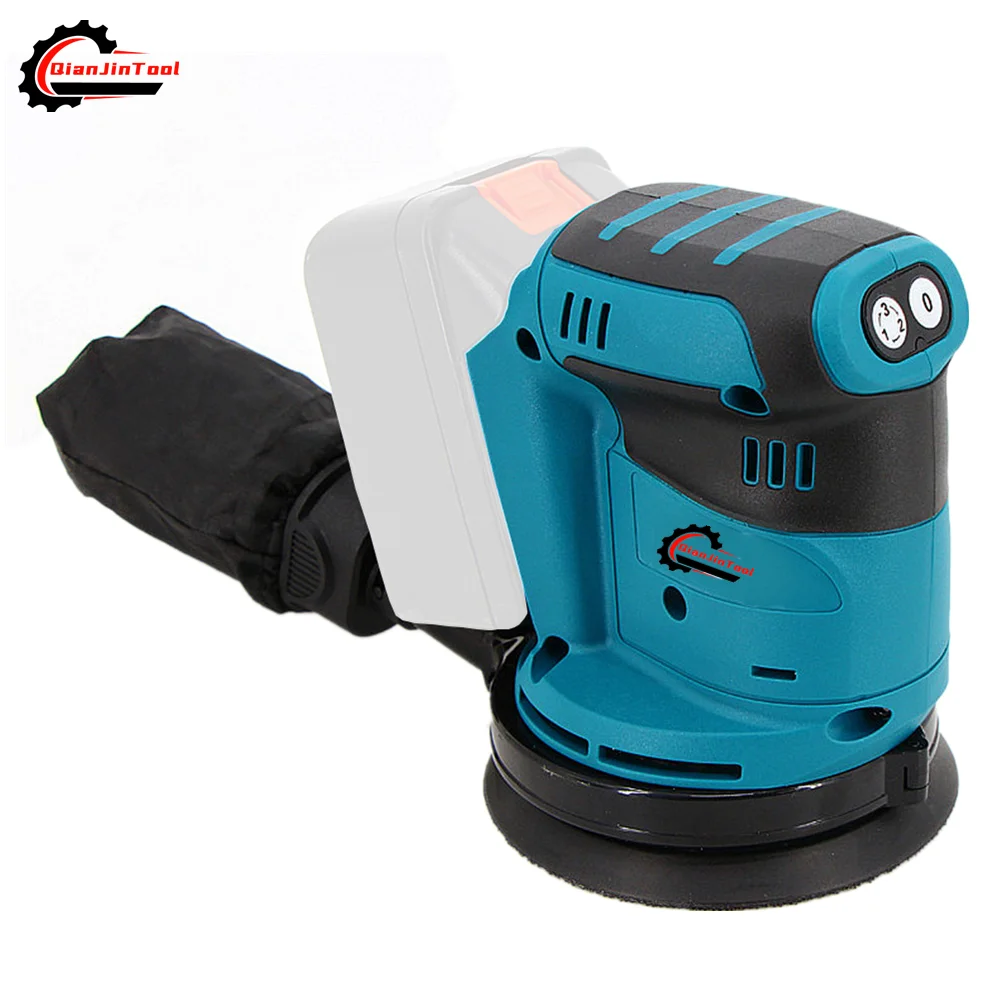 Electric Orbital Sander 125mm Cordless Wood Metal Grinder Sanding Waxing Machine Brushless Polisher Fit For Makita 18V Battery 125mm brushless motor cordless orbital sander wood grinder electric car polisher multifunctional wood metal waxing polishing grinding sanding machine 6 speed adjustable orbital sander