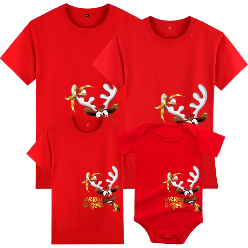 Camiseta navideña para papá, mamá y bebé, ropa para la familia, conjuntos a juego, ropa para madre, hija, padre e hijo, camiseta para mamá y yo