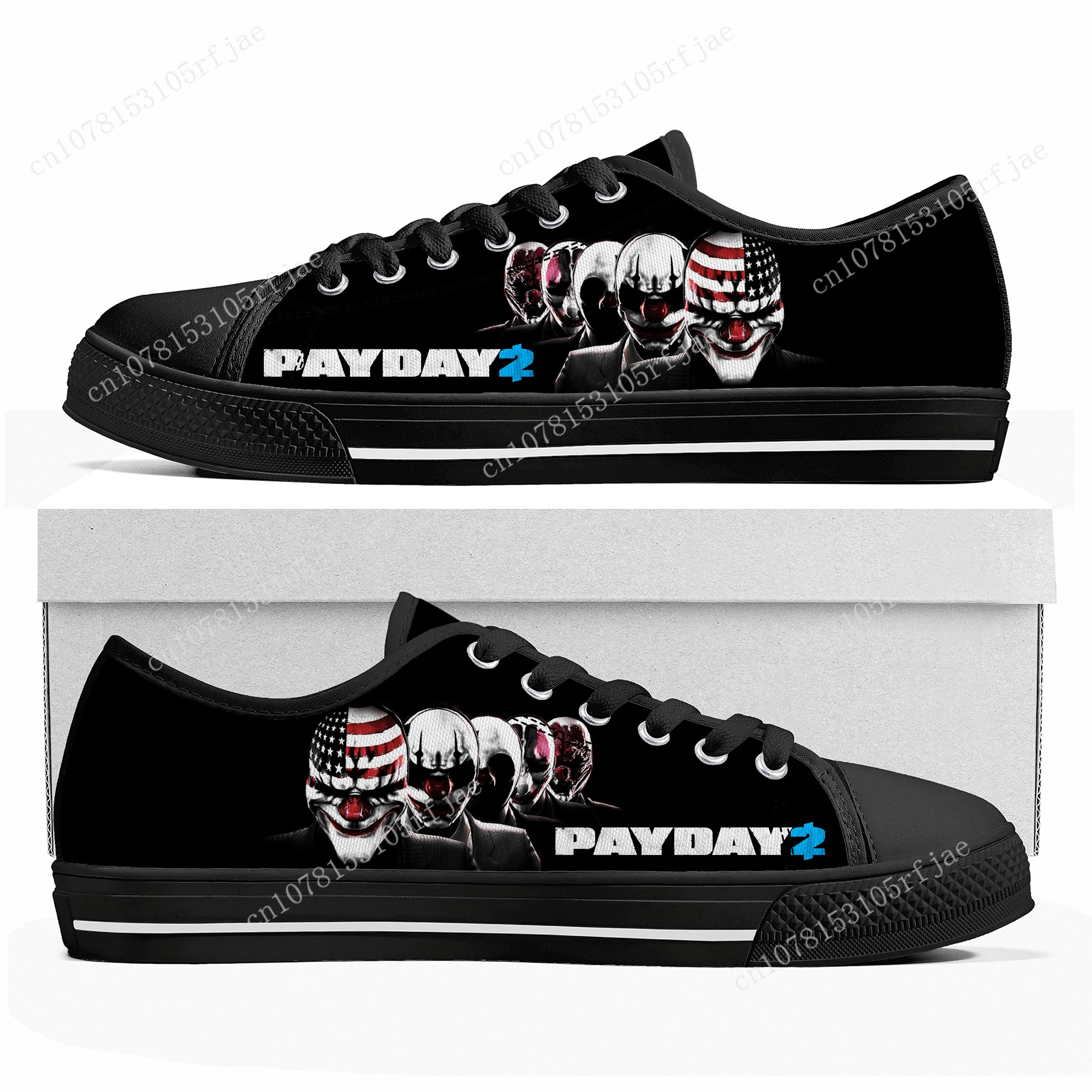 

PAYDAY 2 Custom Low Top Sneakers Cartoon Game Womens Mens Teenager High Quality Shoes Casual Fashion Tailor Made Canvas Sneaker
