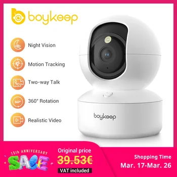 BoyKeep 3MP 5G/2.4GHz WiFi Indoor Home Security IP Smart Baby Monitor Camera Automatic Tracking 24/7 Video Surveillance Camera 1