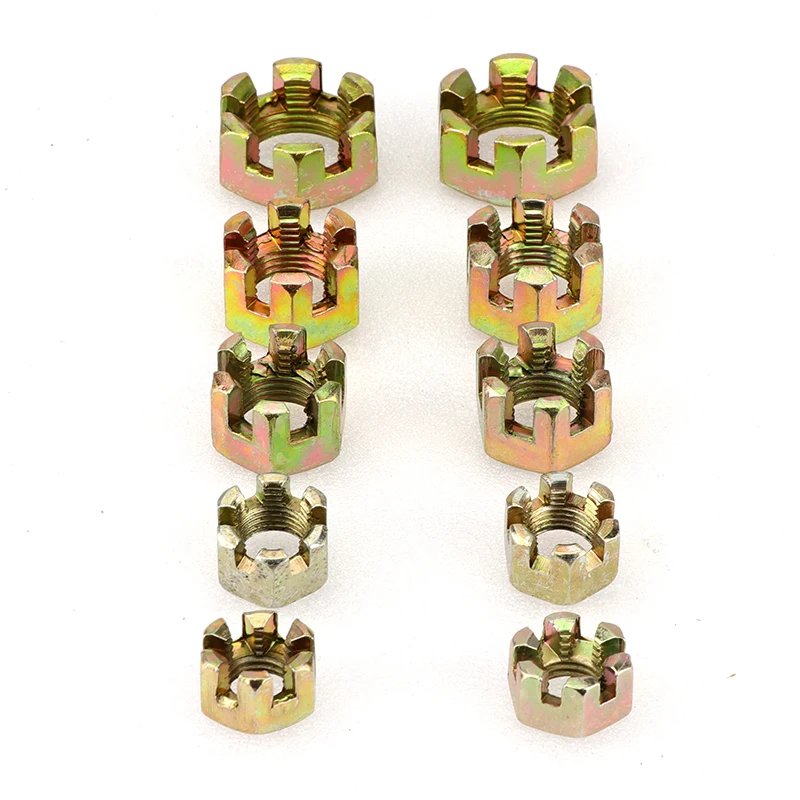 2 Pcs M10/M12/M14/M16/M20 Hexagonal Slotted Nut for 50cc-250cc ATV Kart Off-road Vehicle Quad Bike Rear Axle Ball Head Parts high quality full size 250cc 300cc dirt bike enduro 4 stroke water cooled off road motorcycles 250cc 300cccustom