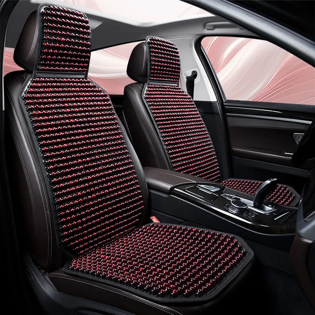 Cool Wooden Bead Car Seat Cushion Is Universal, Physical Cooling, Refreshing and Breathable, Non-Slip Base Cloth, Clothing Seat, 5 Colors Are Available 1