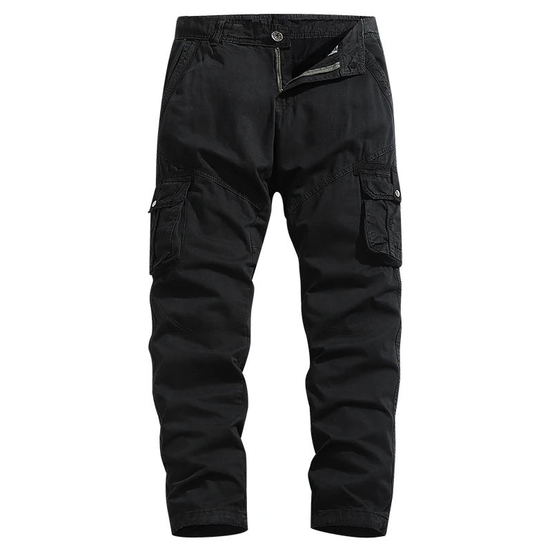 Men's Multi Pockets Cargo Pants Regular Fit Military Trousers Oversized Tactical Pants Button Down Outdoor Working Trousers