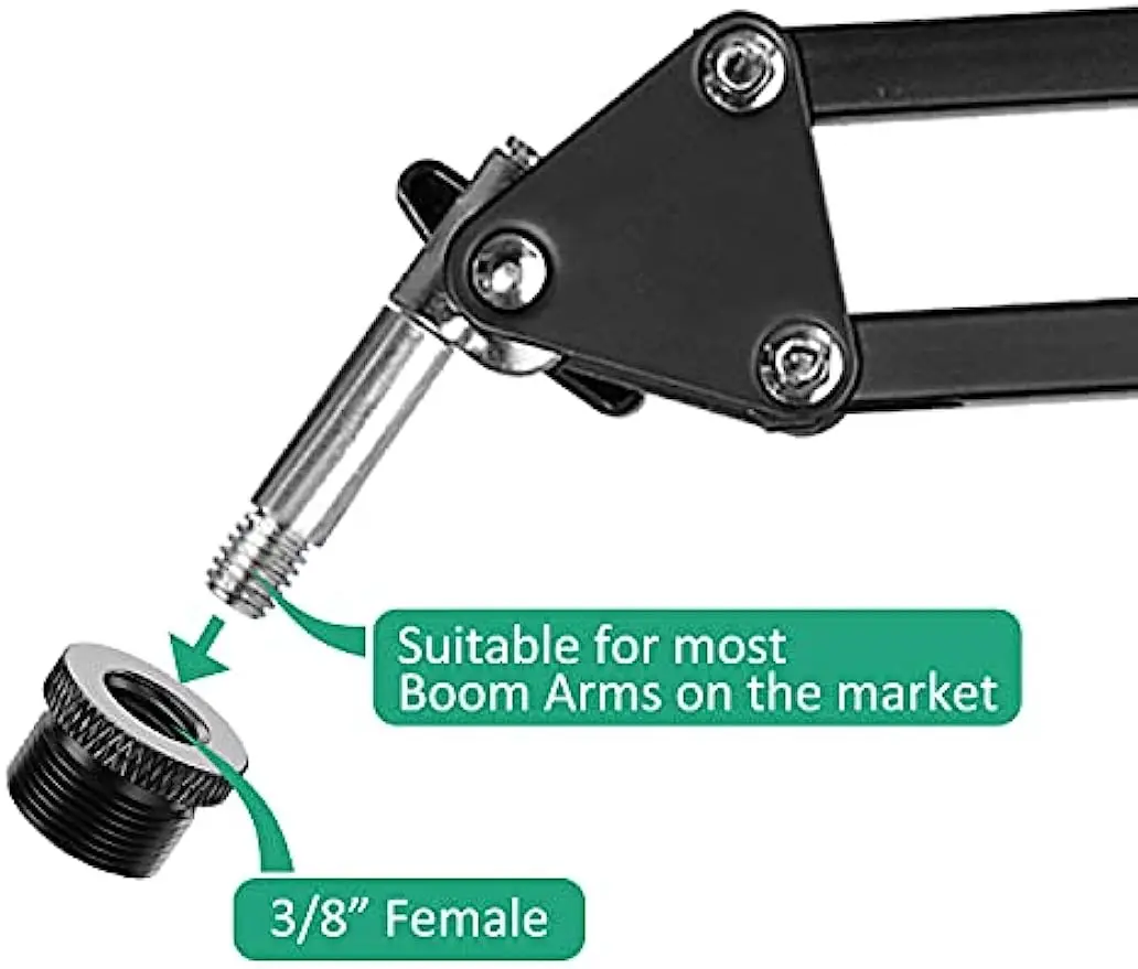 4 pcs Mic Screw Adapter 3/8 Female to 5/8 Male Metal Screw Thread Adapter for Blue Yeti X Snowball Mic Boom Arm Stand